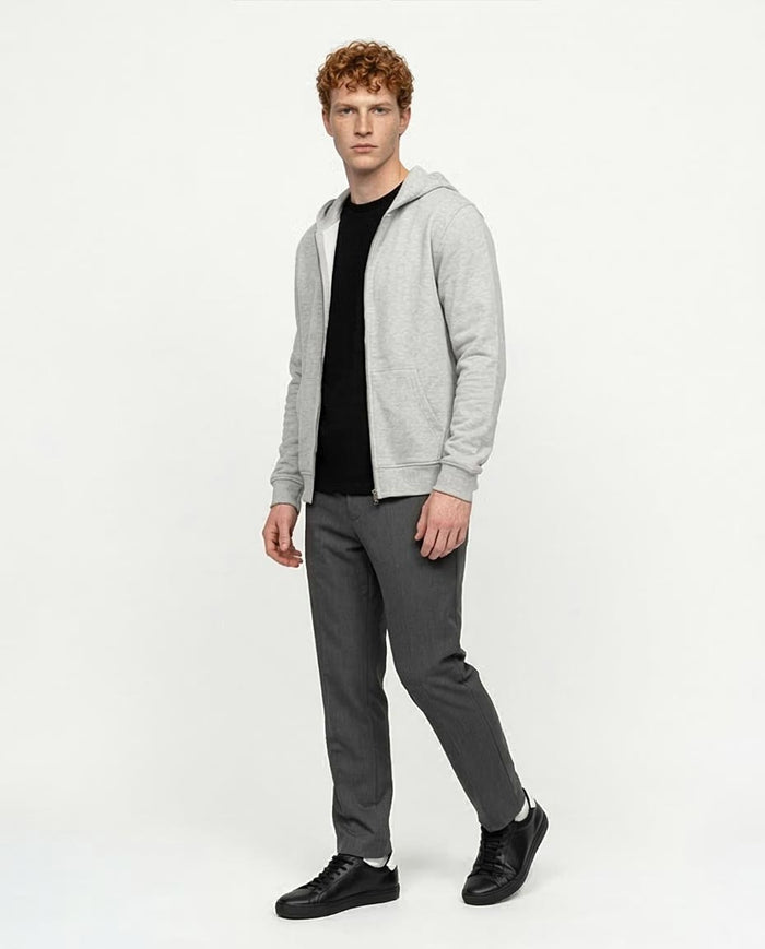 Ravin Men’s Summer Melton Drop-Shoulder Full-Zip Hoodie – Heather Grey - R214217