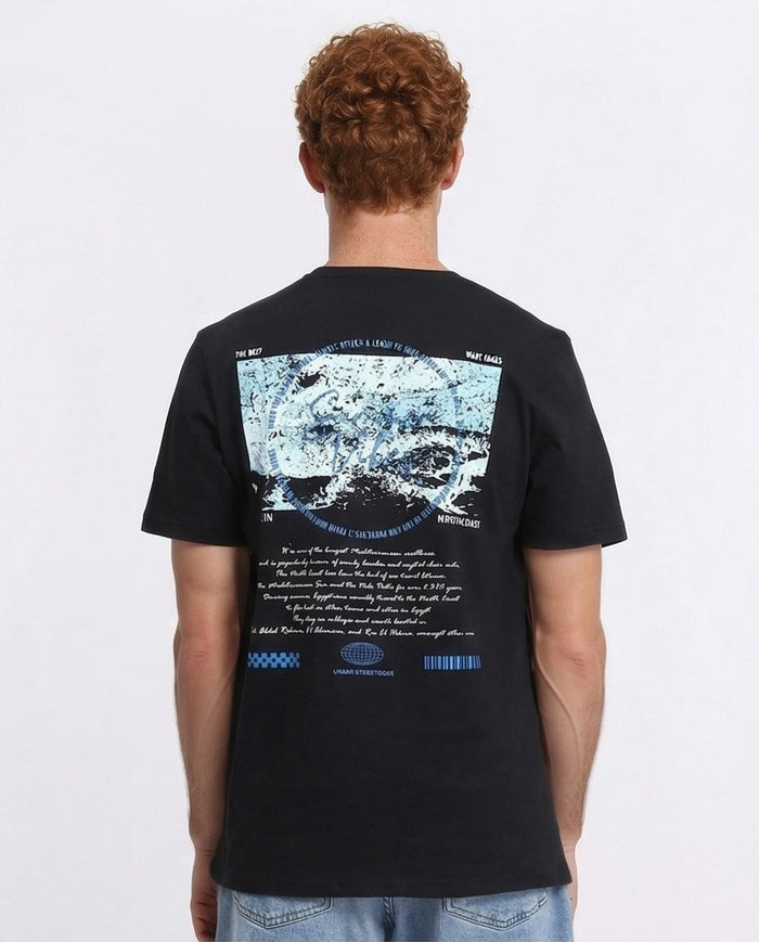 Ravin Men’s "Summer Vibes" Urban Streetwear Graphic T-Shirt – Black - R209357