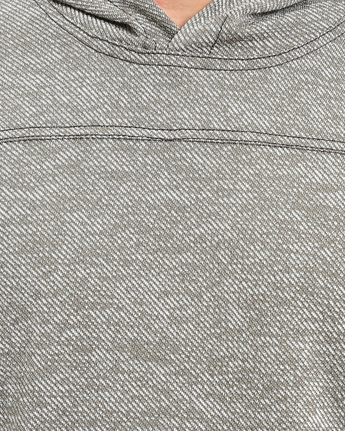Ravin Men’s Textured Marled Hoodie with Paneled Detail - Heather Grey - R214804