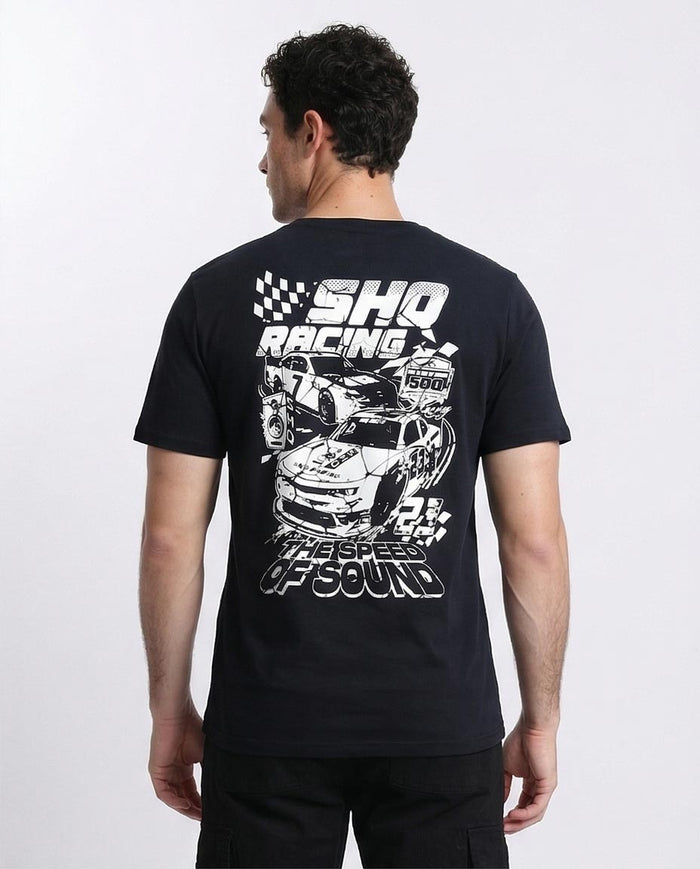 RAVIN Men's "The Speed of Sound" SHO Racing Graphic T-Shirt - Black - R209372
