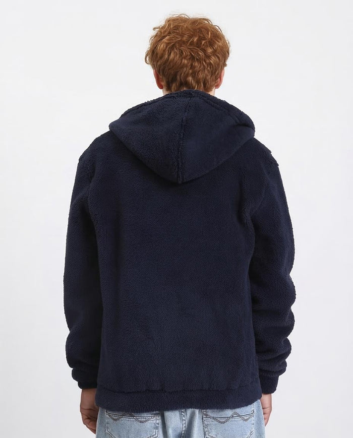 Ravin Men's Ultra-Soft Sherpa Full-Zip Hooded Jacket – Navy - R212108