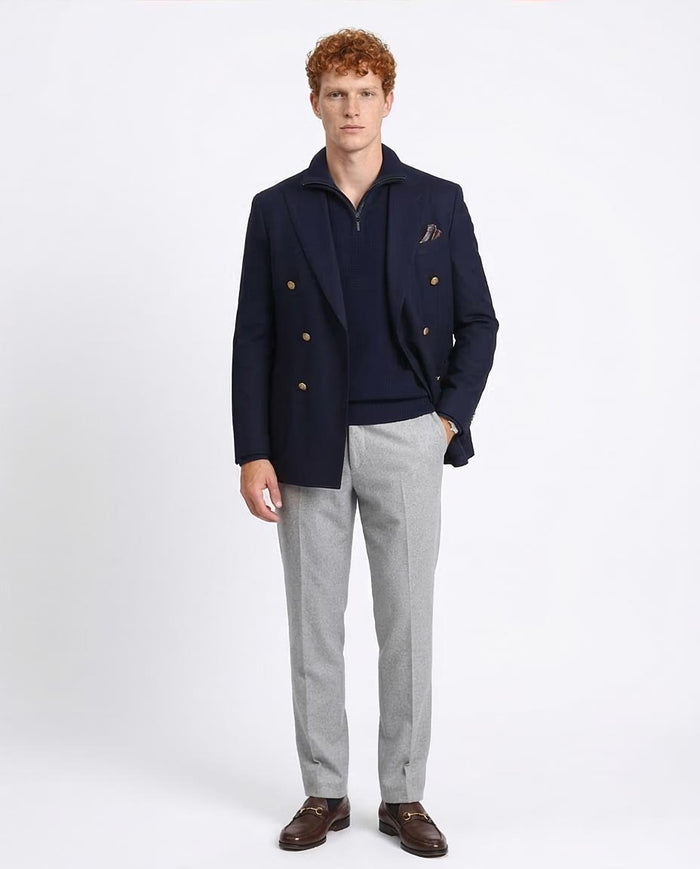 Ravin Men’s Waffle-Knit Quarter-Zip Pullover – Navy - R211501
