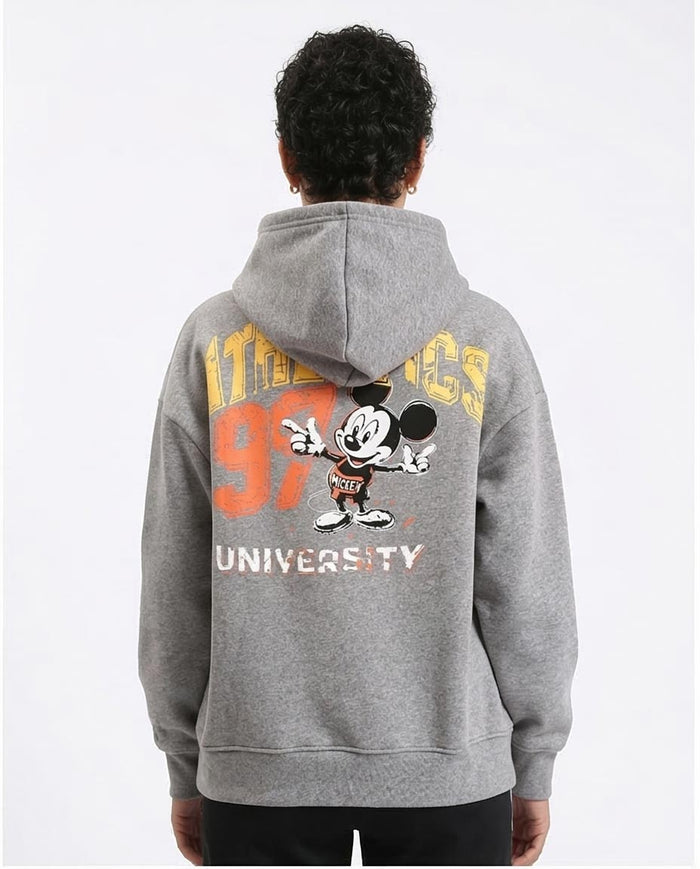 Ravin Mickey Mouse "Athletics 97" Oversized Fleece Hoodie – Heather Grey - R212050