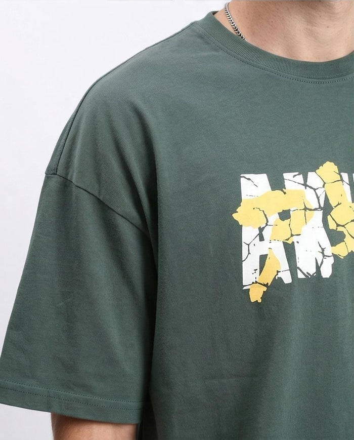 Ravin // "Neo-Tokyo Cat" Oversized Graphic T-Shirt – Forest Green - R208976