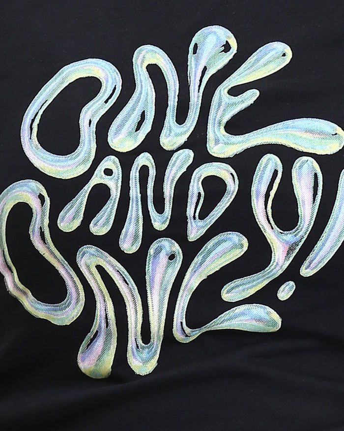 Ravin | "One and Only" Liquid Chrome Graphic Baby-Tee - Black - R207790