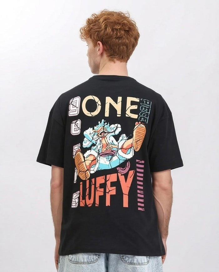 Ravin × One Piece Men’s Gear 5 Luffy Oversized Graphic T-Shirt – Black - R210531