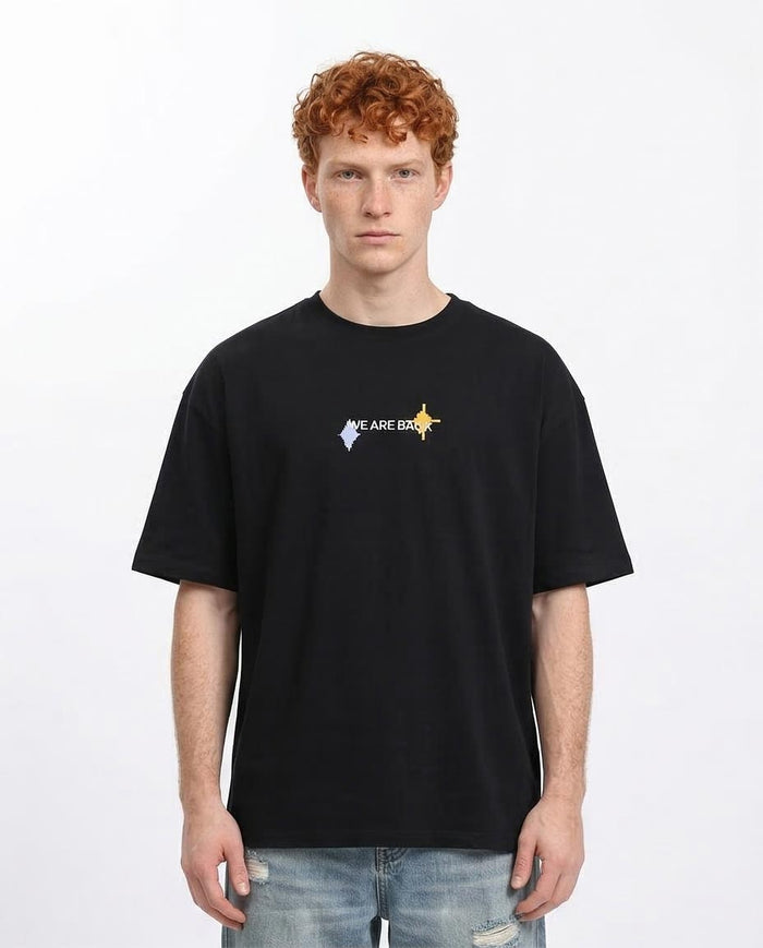 "out of Office" Pixel Graphic Oversized T-Shirt - 100% Premium Cotton - Black