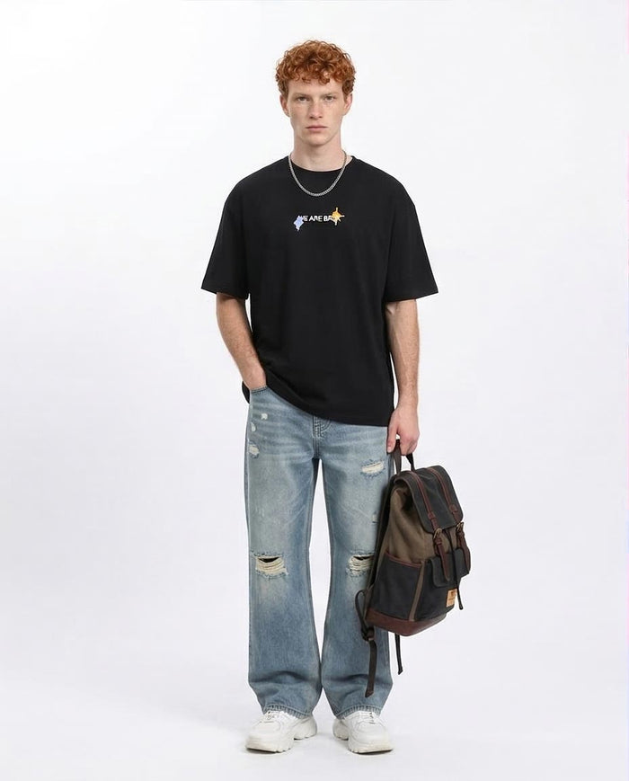 RAVIN "Out Of Office" Pixel Graphic Oversized T-Shirt – 100% Premium Cotton - Black - R209400