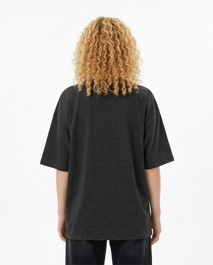 Ravin Oversized Charcoal Heather Drop-Shoulder T-Shirt - R206763