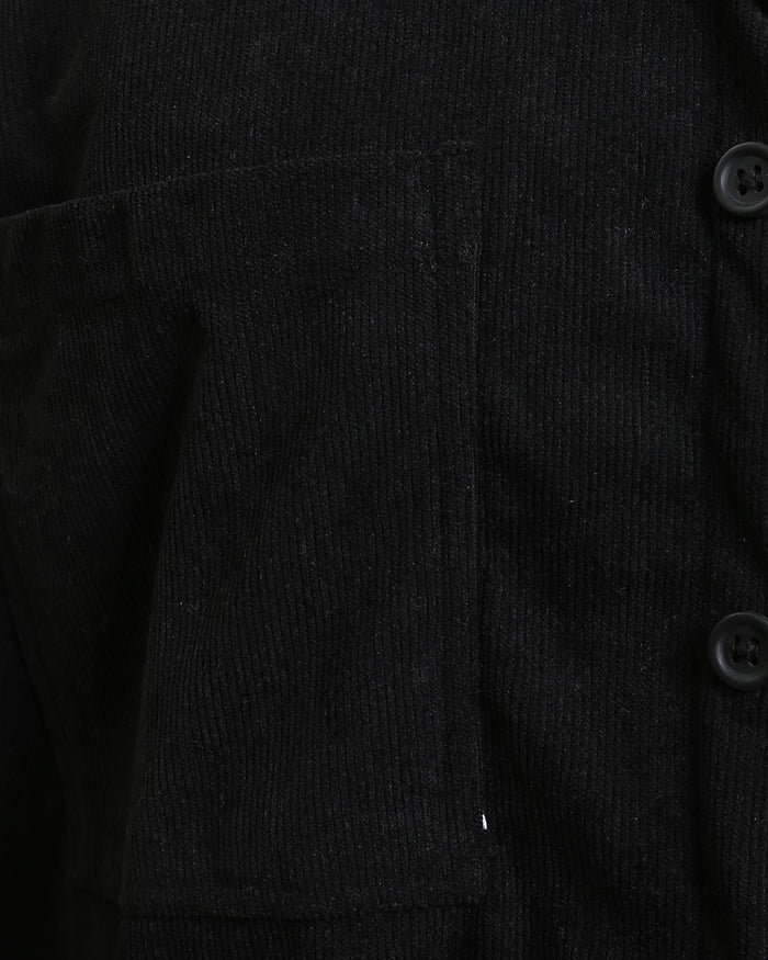 Ravin Oversized Corduroy Shirt-Jacket in Onyx Black - R214898
