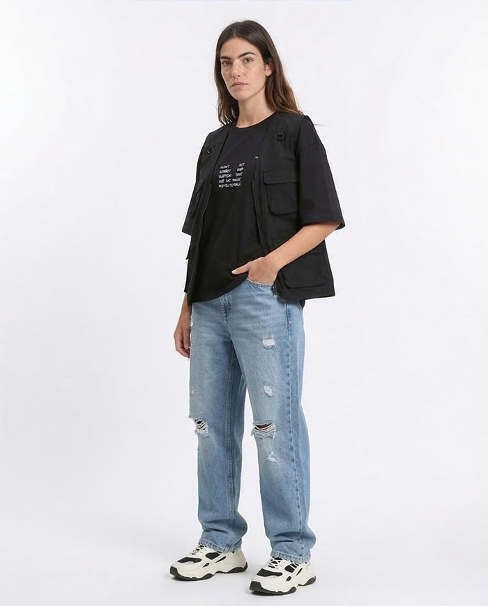 Ravin Oversized Graphic Tee – "Beyond Your Control" Heavy Cotton T-Shirt - Black - R209133