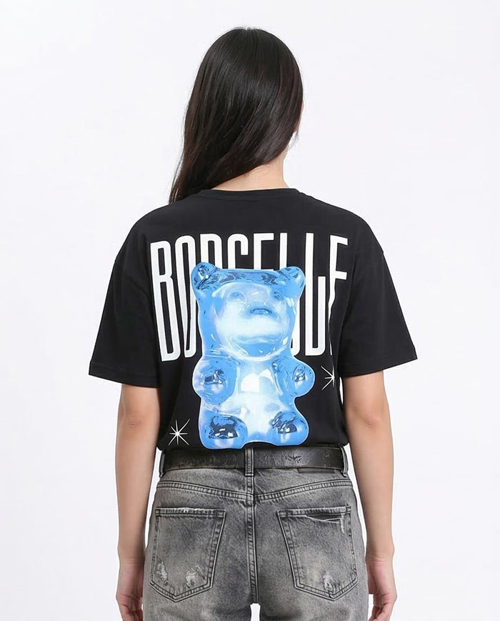 Ravin Oversized Graphic Tee – Gummy Bear Back Print & Barcode Detail - R208498