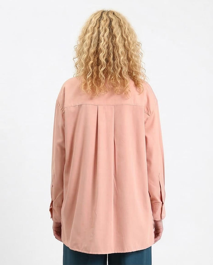 Ravin Oversized Long-Sleeve Button-Down Shirt – Peach - R211296