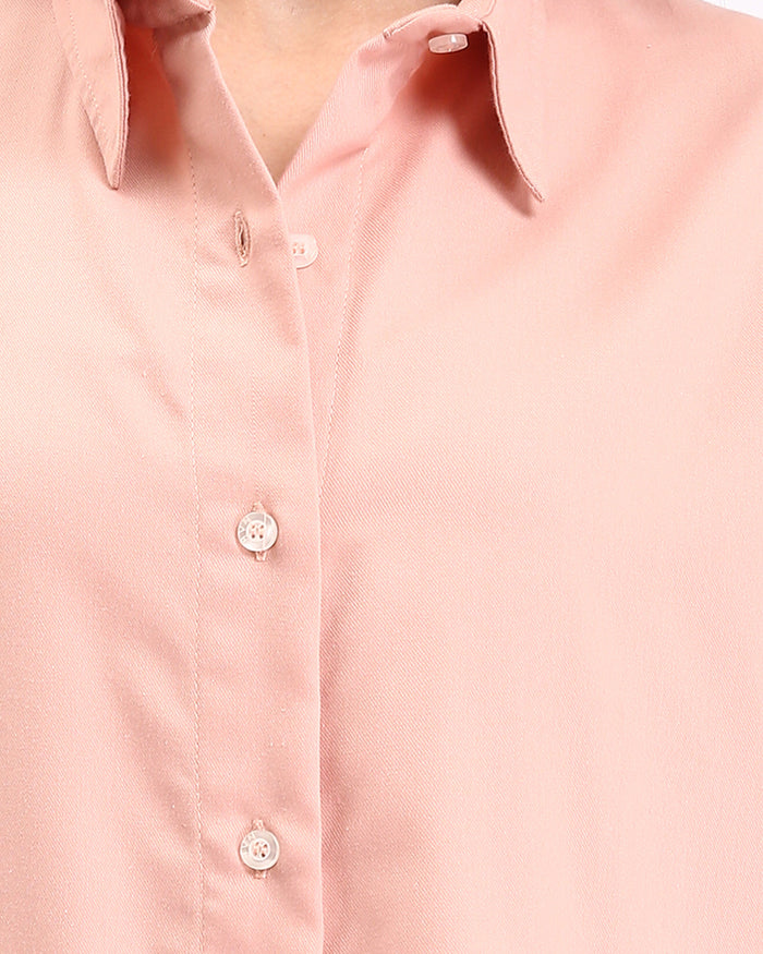 Ravin Oversized Long-Sleeve Button-Down Shirt – Peach - R211296