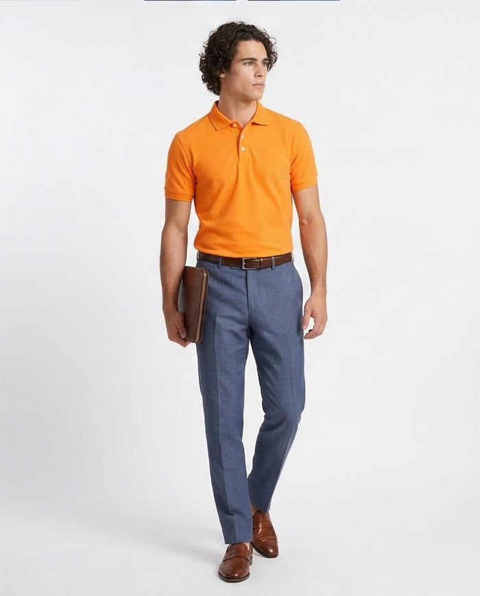 Ravin Premium 100% Cotton Piqué Polo Shirt – Vibrant Orange - R204667