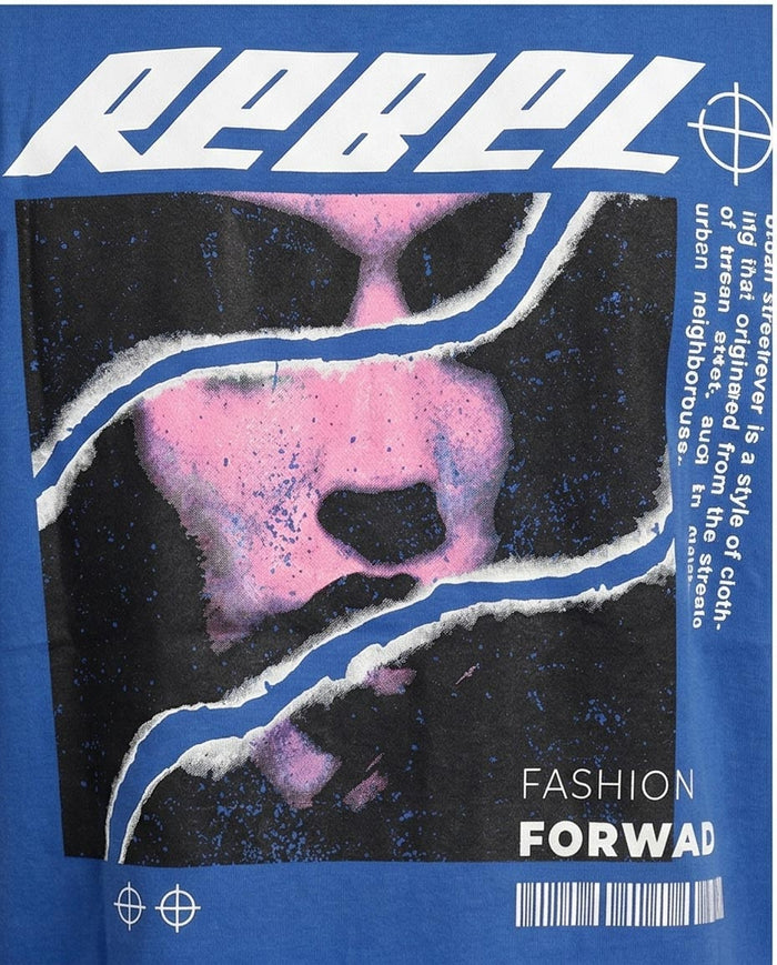Ravin Rebel Graphic Streetwear T-Shirt – Royal Blue – O203105