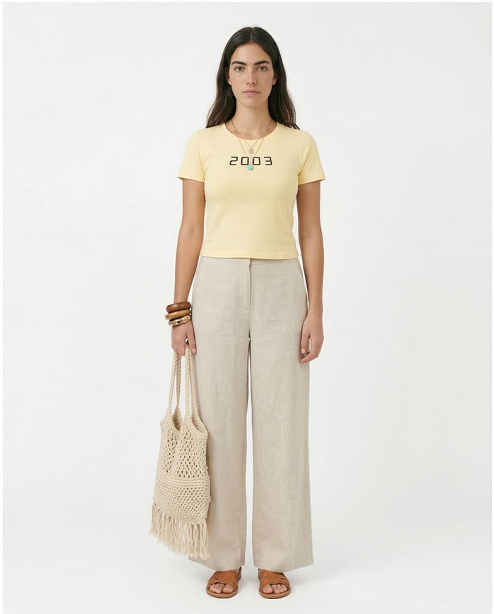 Ravin "Red Sea Coast" 2003 Graphic Baby Tee in Cream - R208512