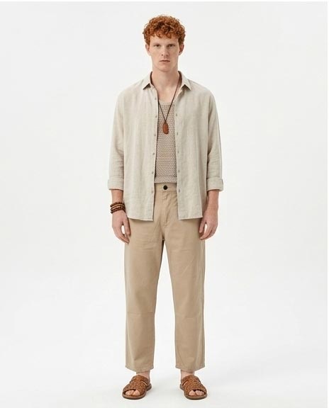Ravin Relaxed-Fit Cotton Twill Chinos with Elasticated Waist – Sand - R209805