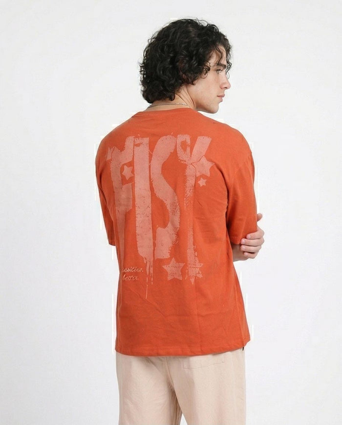 Ravin "Stay Positive" Oversized Tee - Burnt Orange - R207071
