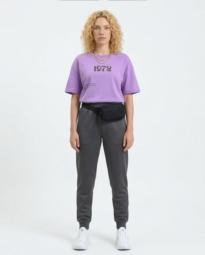 Ravin "Summer 1972" Retro Graphic Lavender Oversized T-Shirt - R209261