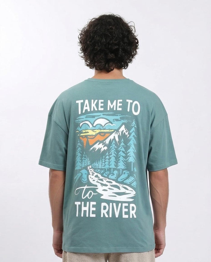 Ravin "Take Me To The River" Oversized Graphic Tee - Dark Mint - R209082