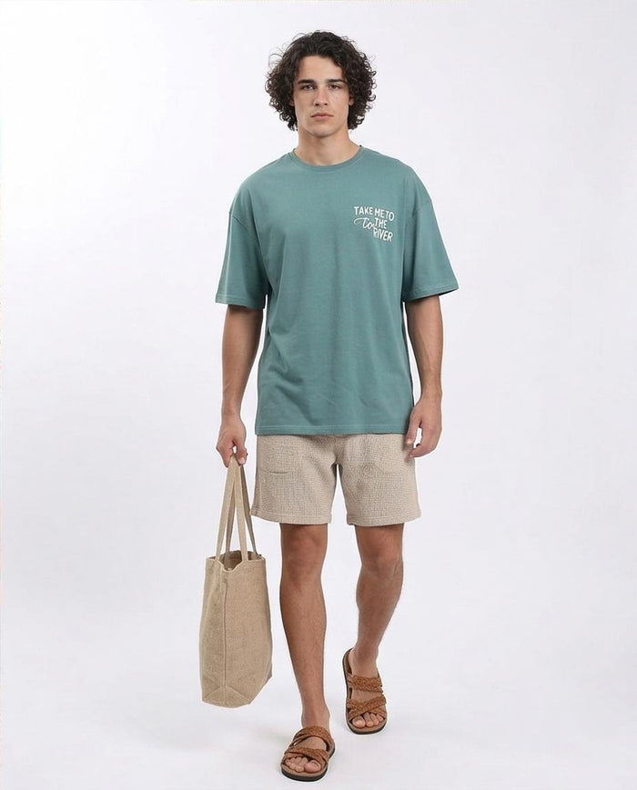 Ravin "Take Me To The River" Oversized Graphic Tee - Dark Mint - R209082