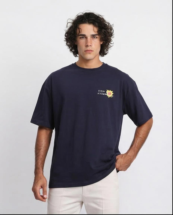 TROPICOAST Oversized Graphic T-Shirt - Navy