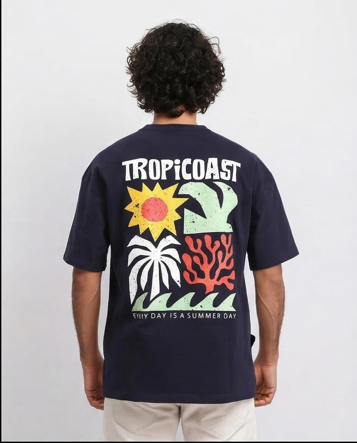 Ravin TROPICOAST Oversized Graphic T-Shirt - Navy - R209390