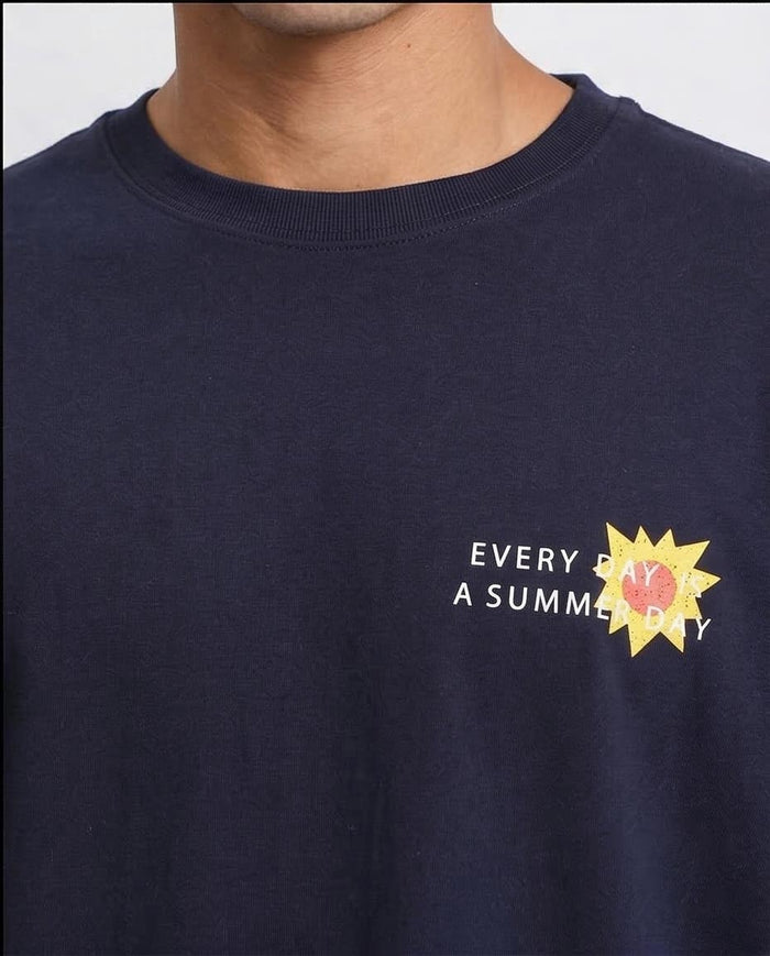 Ravin TROPICOAST Oversized Graphic T-Shirt - Navy - R209390