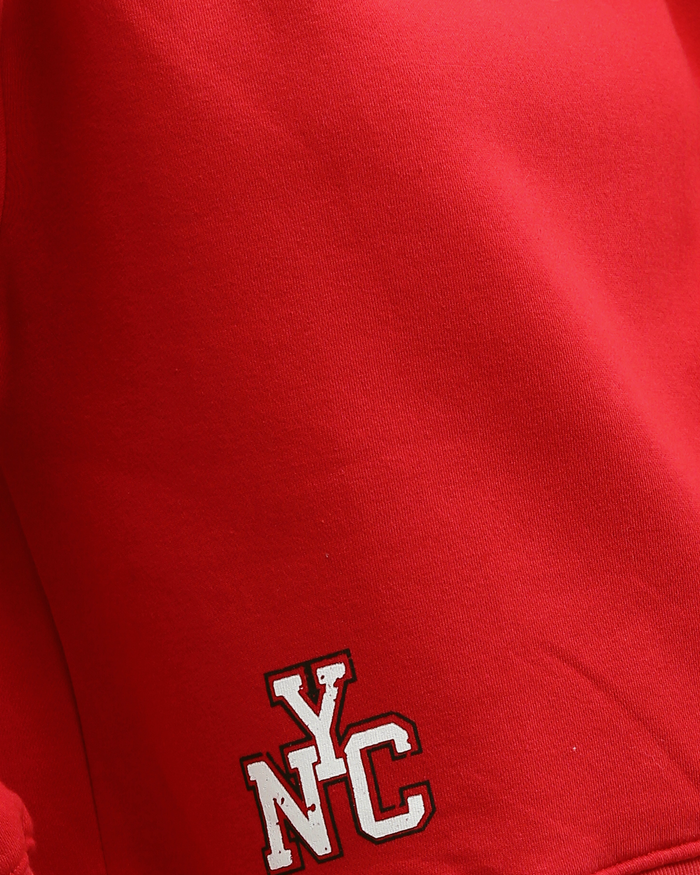 Ravin Unisex Oversized Red Hoodie with Retro College Graphic - o197574