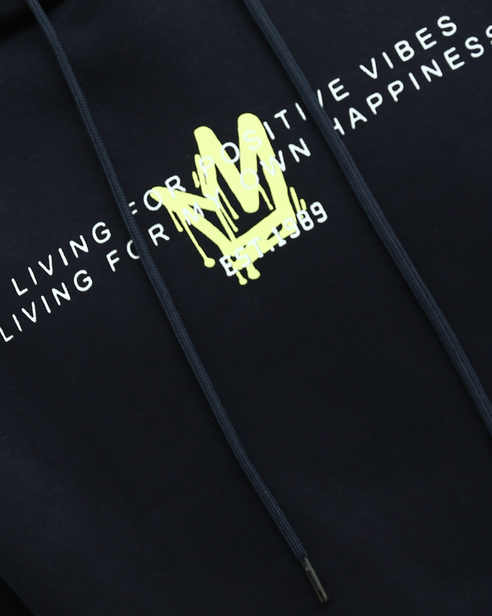 Ravin | Urban "World Wide" Graffiti Oversized Hoodie - Navy o193404