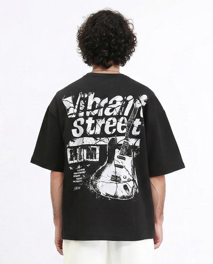 Ravin | "Vibrant Street" Oversized Guitar Graphic T-Shirt - R210522