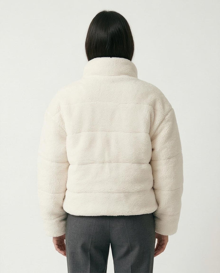 Ravin Women's Cropped Sherpa Puffer Jacket – Cream - O199092