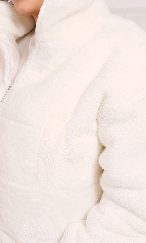 Ravin Women's Cropped Sherpa Puffer Jacket – Cream - O199092