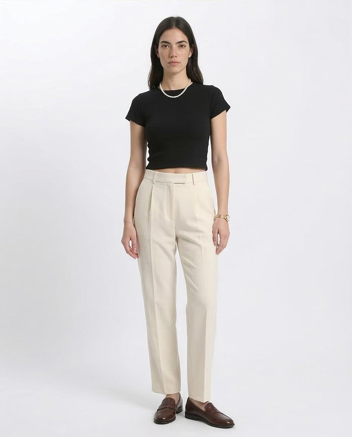 Ravin Women's Essential Ribbed Crew Neck Crop Top - Black - R206518