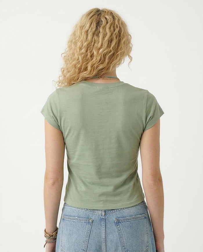 Ravin Women’s Eternal Original Slim Fit Graphic Baby Tee – Sage Green - R207866