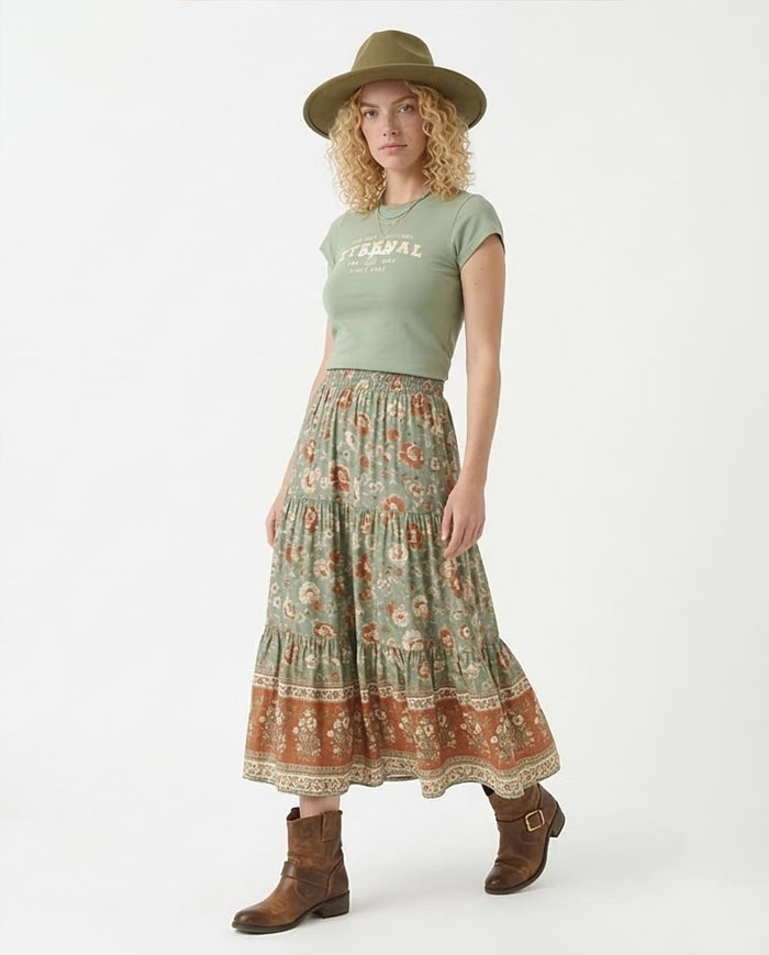 Ravin Women’s Eternal Original Slim Fit Graphic Baby Tee – Sage Green - R207866