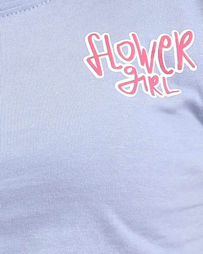 Ravin Women's "Flower Girl" Cropped Graphic T-Shirt - Periwinkle Blue - R208602
