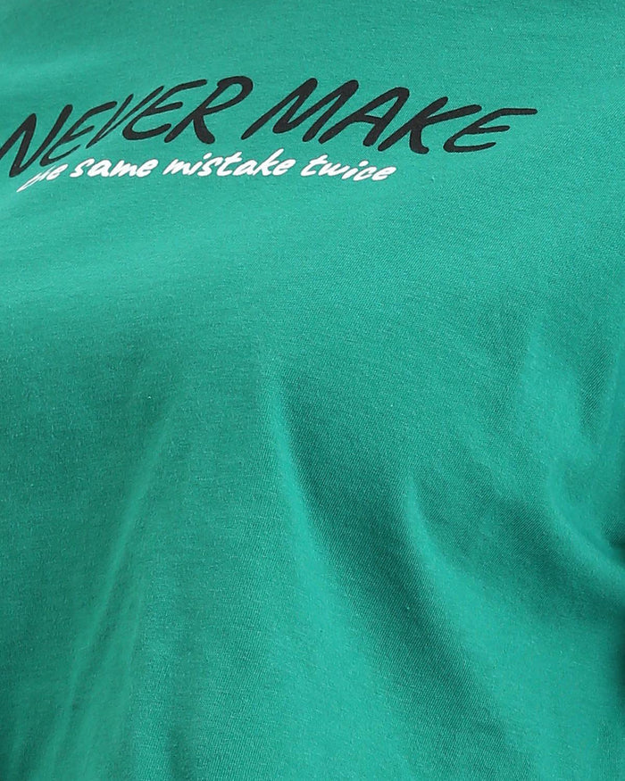 Ravin Women's "Never Make" Cropped Graphic Tee – Green - R208516