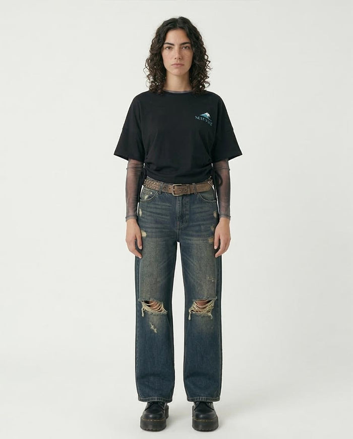 Ravin Women’s Next Wave Cinch-Side Graphic T-Shirt  - Black - R207787
