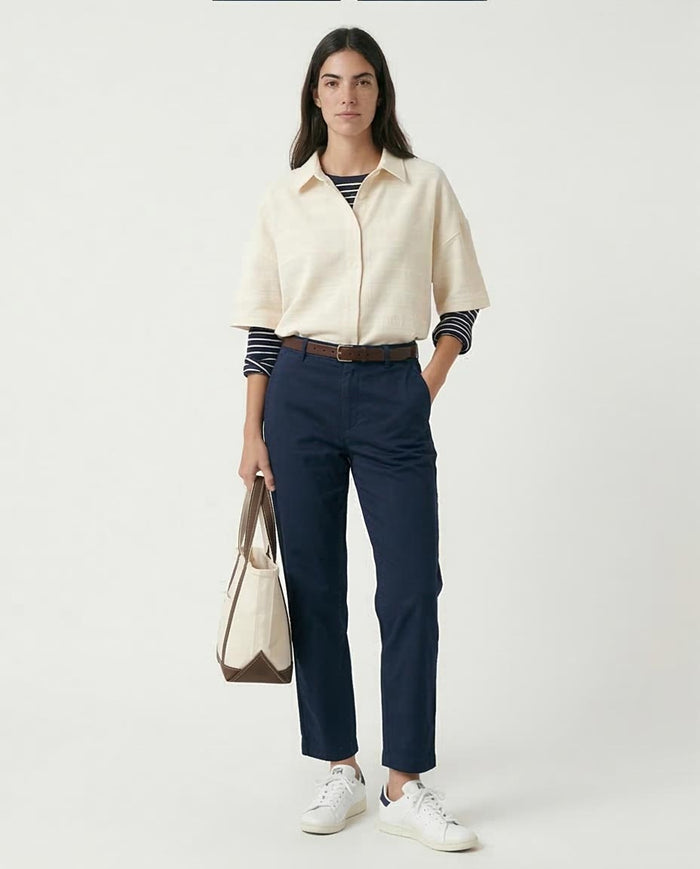 Ravin Women’s Textured Seersucker Boxy Short-Sleeve Shirt - Off-White - R208599