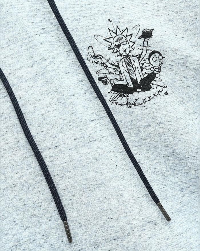Ravin x Rick and Morty "Happiness Owl" Heather Grey Graphic Hoodie - o197333