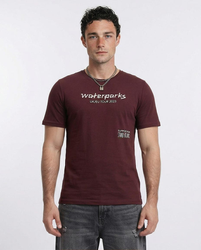X Waterparks 2023 UK/EU Tour Official Merch T-Shirt - Burgundy