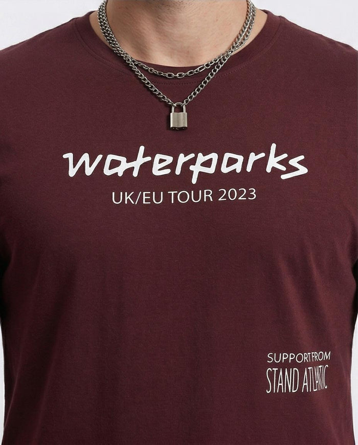 Ravin x Waterparks 2023 UK/EU Tour Official Merch T-Shirt - Burgundy - R208973