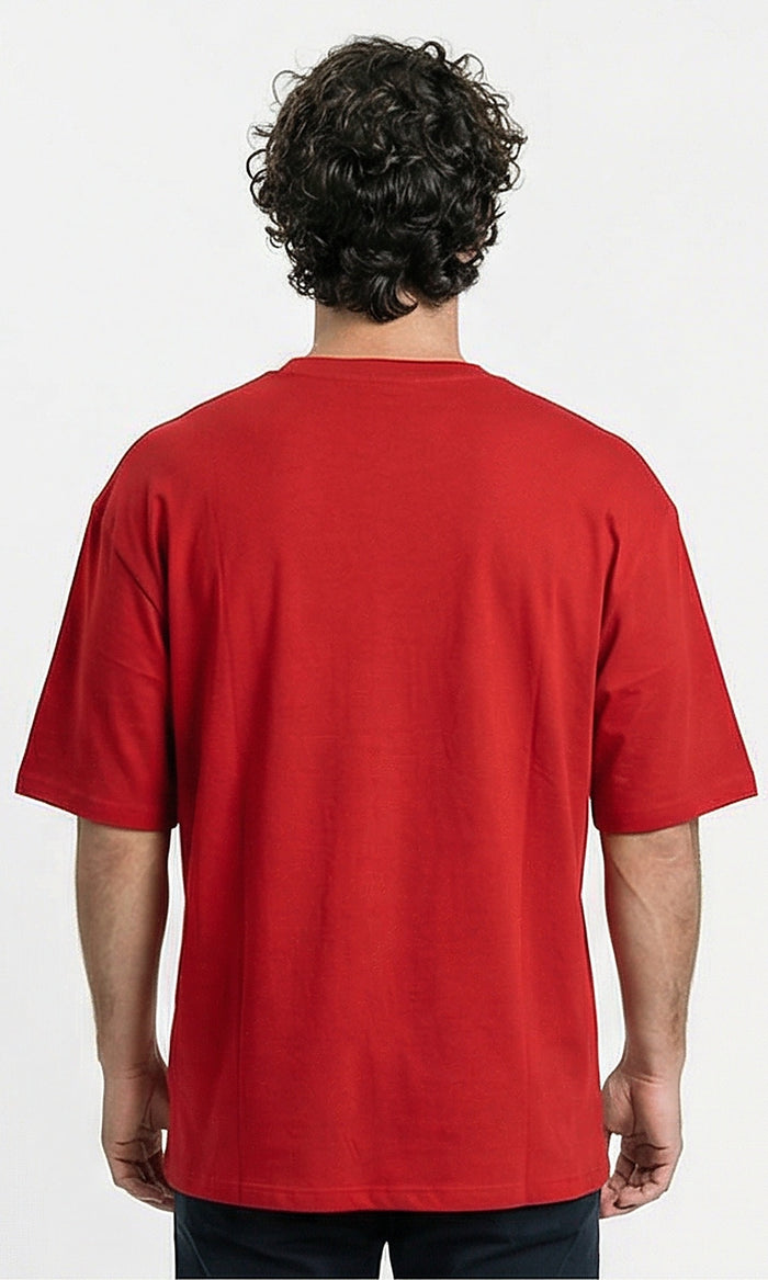 Red Unapologetically Me Graphic Oversized Tee - R216293