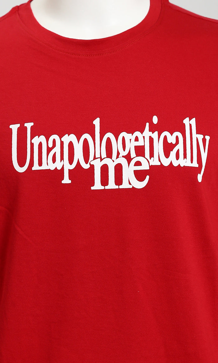 Red Unapologetically Me Graphic Oversized Tee - R216293