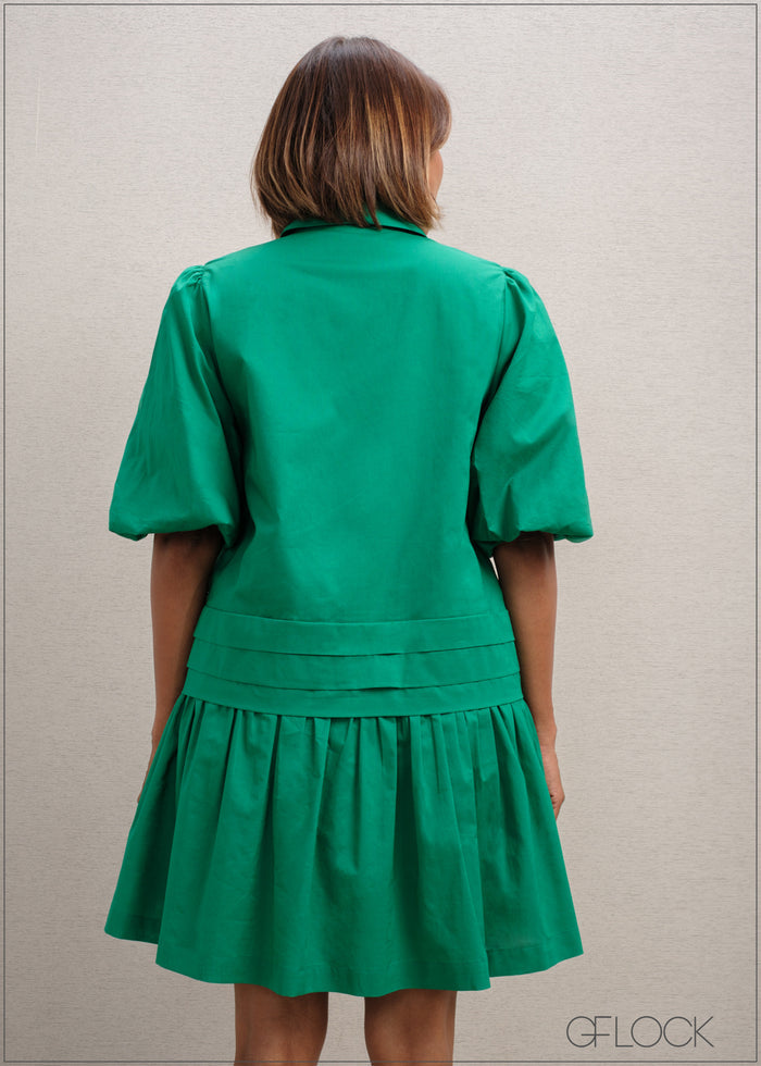 Relaxed Collared Mini Dress - 300625
