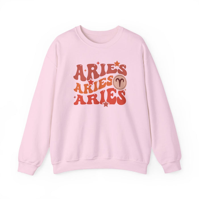 forest green sweatshirt with vintage aries zodiac graphic and groovy typography