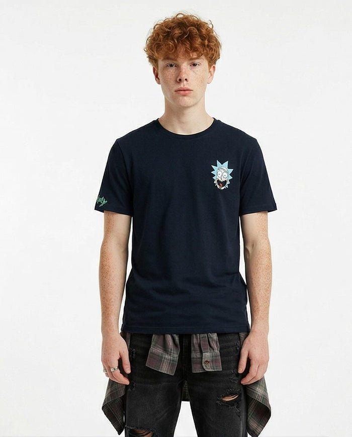 Rick and Morty Wubba Lubba Dub-Dub Navy Graphic Tee - O198040