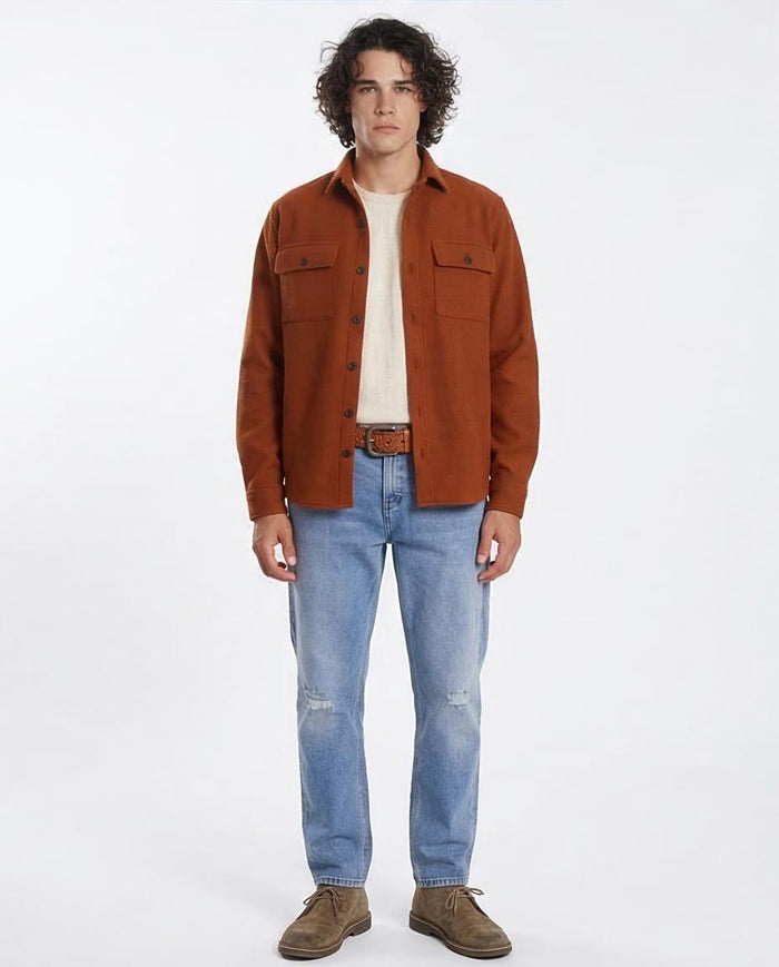 Rust Textured Utility Over-Shirt - O203046